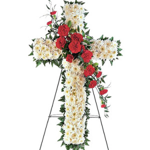 Funeral cross arrangement